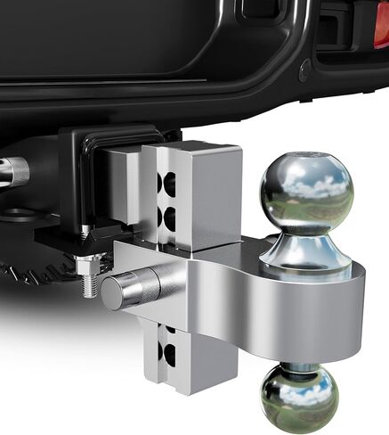 DEEAGLE Aluminum Adjustable Hitch, Tow Hitch fits 2.5 inch Receiver, Drop Hitch with 4 inch Drop/Rise for Ford, Gmc Sierra, Chevrolet Silverado, Toyota, Ram, Dual Ball, Hitch Locks & Hitch Tightener in Kuwait