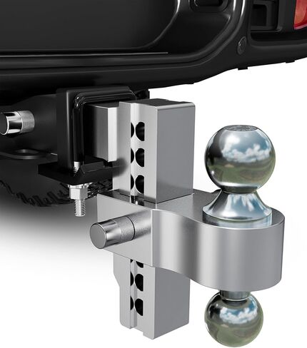 DEEAGLE Aluminum Adjustable Hitch, Tow Hitch fits 2.5 inch Receiver, Drop Hitch with 4 inch Drop/Rise for Ford, Gmc Sierra, Chevrolet Silverado, Toyota, Ram, Dual Ball, Hitch Locks & Hitch Tightener in Saudi Arabia
