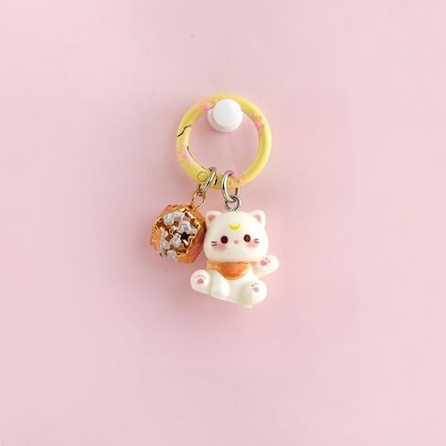 1x Cute Cat Keychain Cartoon Lucky Cat Maneki-neko Key Ring Car Keys Accessories, Tote Bag Charms, Handbag Pendant Ornament in Saudi Arabia