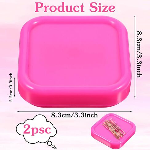 2 Pcs Bobby Pin Holder Magnetic Paper Clip Holder Square Magnetic Pin Cushion Hairpin Storage Box Hair Clip Collector for Desk Vanity Sewing Quilting DIY Projects (Rose, Purple) in Saudi Arabia
