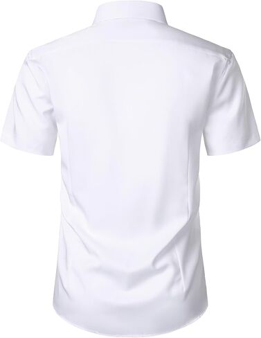 ZEROYAA Men's Short Sleeve Dress Shirt Casual Wrinkle Free Stretch Modern Slim Fit Button Down Shirts in Saudi Arabia