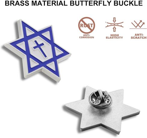 6/12/50/100Pack Israel Israeli Star of David Enamel Lapel Pin Silver Metal Blue and White Jewish Lapel Pin in Kuwait