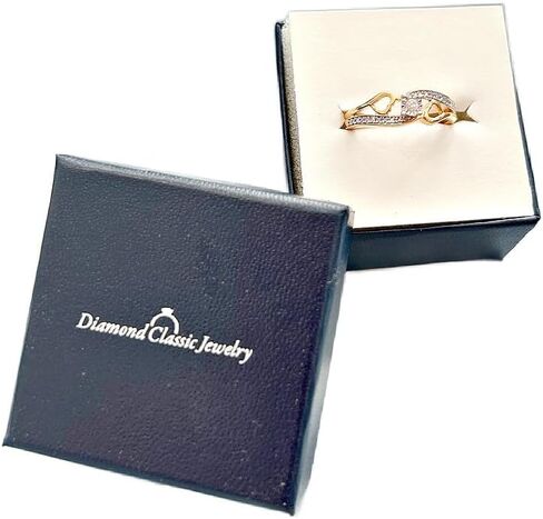 Diamond Promise Ring Heart in 14KT Yellow Gold Plated Sterling Silver 1/10 CTTW (H-I Color, I2-I3 Clarity) in Kuwait