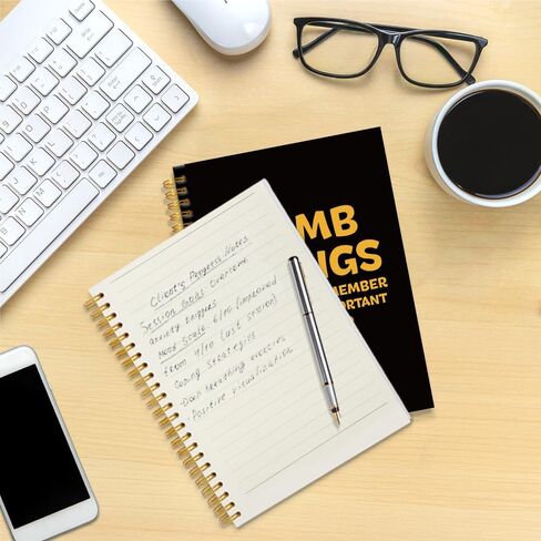 أشياء غبية يجب أن أتذكرها وبعض الأشياء المهمة دفتر ملاحظات حلزوني ذهبي أسود جدًا، هدايا مكتبية مضحكة لقائد العمل المحترف، مجلة فكاهية لعضو فريق الأصدقاء in Kuwait