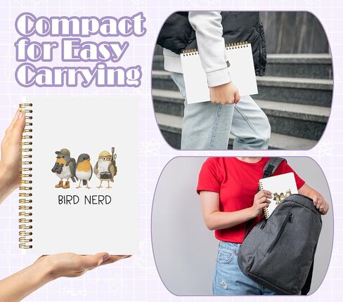 Welshower Bird Nerd Gifts مجلة دفتر ملاحظات حلزونية، هدايا لعشاق الطيور دفتر الملاحظات المتحمسين، مجلة مشاهدة الطيور للنساء والرجال البالغين، 5.5 × 8.3 بوصة in Saudi Arabia