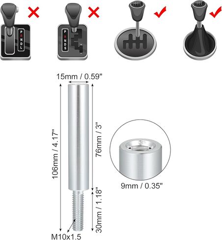 ACROPIX 3" Shift Knob Extender Aluminum Alloy Car Gear Lever Stick Shifter Extension M10x1.5 Fit for Honda Accord 1990-1997 - Pack of 1 in Saudi Arabia