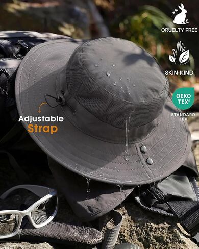 FURTALK Sun Hats for Men Women Fishing Hat with Face Cover Neck Flap UPF 80+ Wide Brim Hiking Safari Summer Bucket Hats in Saudi Arabia