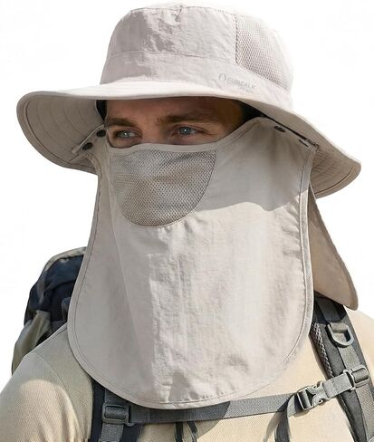 FURTALK Sun Hats for Men Women Fishing Hat with Face Cover Neck Flap UPF 80+ Wide Brim Hiking Safari Summer Bucket Hats in Saudi Arabia