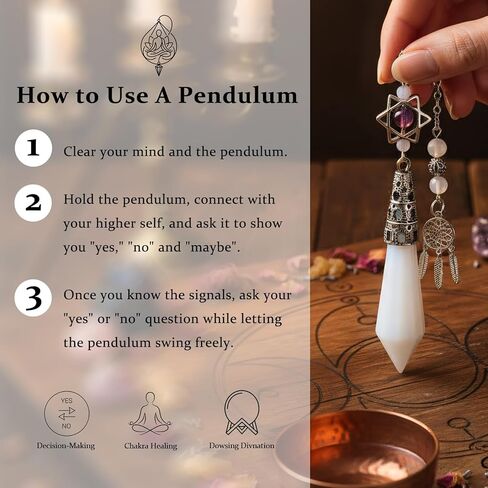 Nupuyai 7 Chakra Stone Beads Pendant Necklace for Women Men, Unique Hexagonal Point Healing Crystal Pendulum for Reiki Divination in Kuwait