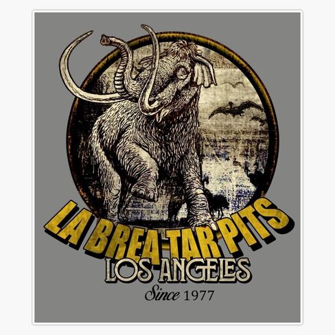 MAGNET LA BREA TAR PITS LOS ANGELES VINTAGE Magnetic Bumper Sticker 5" in Saudi Arabia