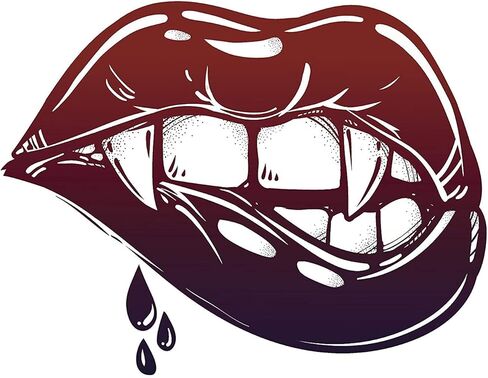 Magnet Vampire Lip Bite # 2 Magnetic Vinyl Magnet Bumper Sticker (4" Wide) in Saudi Arabia