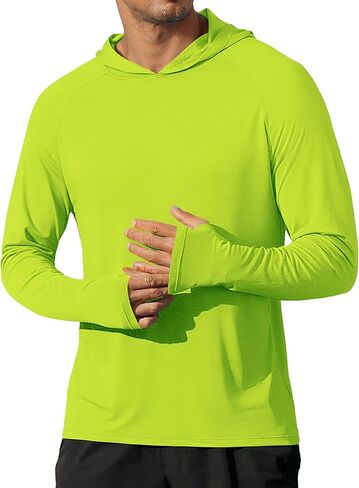 COOFANDY Mens UPF 50+ Hoodie Shirts Long Sleeve Rash Guard Sun Protection Fishing Shirts Lightweight Quick Dry Hoodies in Kuwait