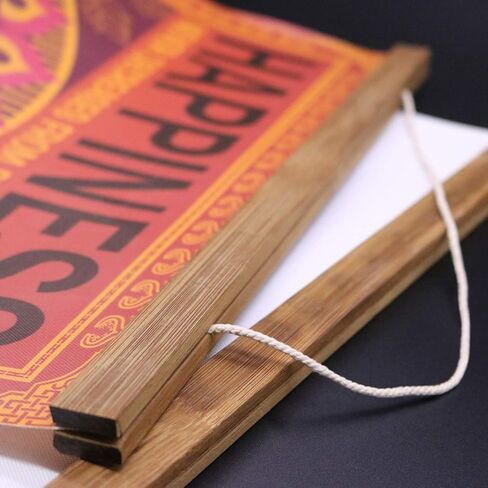 WEROUTE Buddha Wall Art Zen Decor Printed on Canvas with Scroll Wood Frame Hanger Poster Happiness Quote Motivational Home Decor Hanging Painting 15.7 x 27 inch in Kuwait