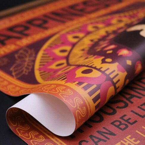 WEROUTE Buddha Wall Art Zen Decor Printed on Canvas with Scroll Wood Frame Hanger Poster Happiness Quote Motivational Home Decor Hanging Painting 15.7 x 27 inch in Kuwait