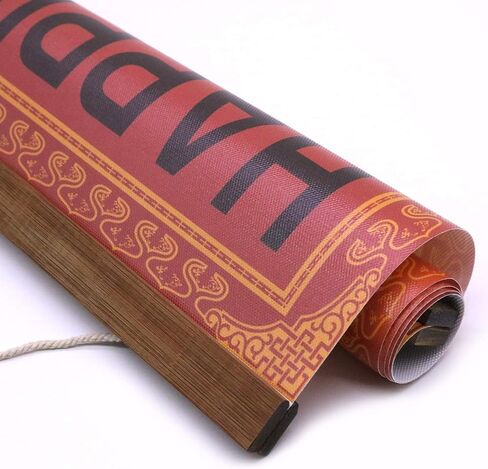 WEROUTE Buddha Wall Art Zen Decor Printed on Canvas with Scroll Wood Frame Hanger Poster Happiness Quote Motivational Home Decor Hanging Painting 15.7 x 27 inch in Kuwait