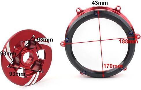 Cnthan7 Clutch Cover CNC Clear Clutch Cover Spring Retainer Pressure Plate for Ducati Panigale 1199 1299 959 R S 2012-2019, Black in Saudi Arabia