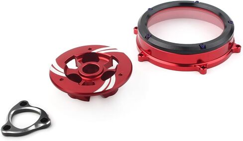 Cnthan7 Clutch Cover CNC Clear Clutch Cover Spring Retainer Pressure Plate for Ducati Panigale 1199 1299 959 R S 2012-2019, Black in Saudi Arabia