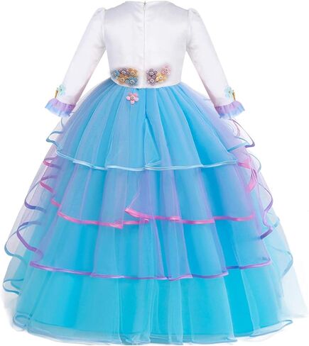 Girls Unicorn Costume Long Sleeve Dress Princess Birthday Pageant Wedding Halloween Christmas Party Long Tulle Gown in Saudi Arabia