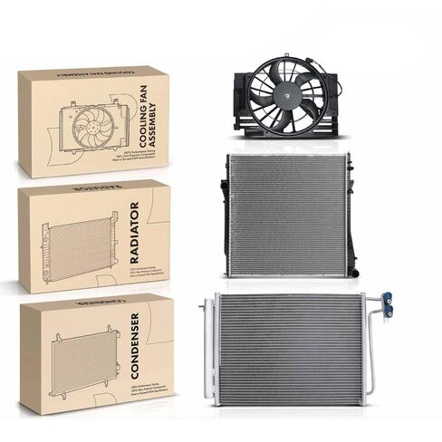 Replacement Parts for Radiator&AC Condenser&Cooling Fan Assy Kit for BMW X5 00-06 4.4L 02-03 4.6L Mod-A58PP-44182 in Saudi Arabia