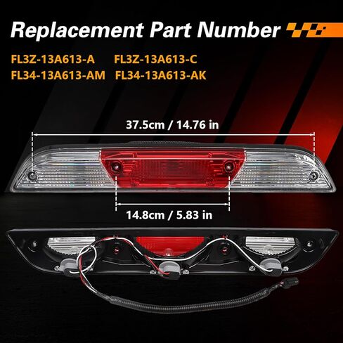 3rd Brake Light Kit, Center High Mounted Stop Light Lamp Assembly Compatible With Ford F150 2015-2020,F250/F350/F450/F550 Super Duty 2017-2022,Replace#:FL3Z13A613A FL3Z13A613C FL34-13A613-AM in Kuwait