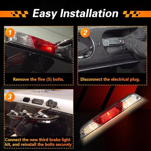 3rd Brake Light Kit, Center High Mounted Stop Light Lamp Assembly Compatible With Ford F150 2015-2020,F250/F350/F450/F550 Super Duty 2017-2022,Replace#:FL3Z13A613A FL3Z13A613C FL34-13A613-AM in Kuwait