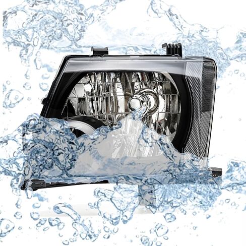 Headlights Assembly Fit For 2005 2006 2007 2008 2009 2010 2011 2012 2013 2014 2015 Nissan Xterra Black Housing Clear Lens Halogen Headlamp Driver & Passnger Side Replace NI2502161 26010EA025 in Kuwait