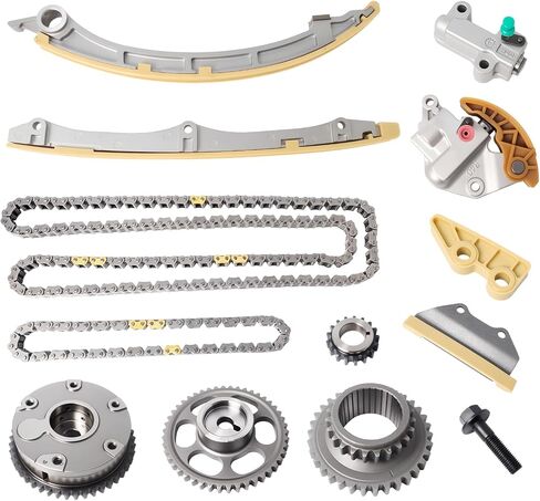 Engine Timing Chain Kit with Camshaft Adjuster for 2008-2015 Honda Civic, CR-V, Accord, Crosstour & Acura ILX, TSX 2.4L - Includes Guide Rail, Sprocket, Tensioner & VVT Gear in Kuwait