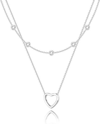Heart Necklace for Women Trendy Dainty Layered Small Heart Pendant Jewelry Infinity Heart Necklace Mother's Day Valentine's Day Ideal Gift for Mom Daughter Lover in Kuwait
