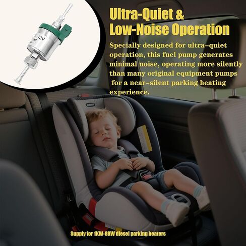 Diesel Heater Fuel Pump 12V Quieter Electric Oil Pump with Bracket, Universal Replacement Part for All Diesel Parking Air Heaters in Kuwait