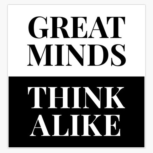 MAGNET Great Minds Think Alike (vr.2) Magnet Vinyl Magnetic Sticker Size 5" in Saudi Arabia