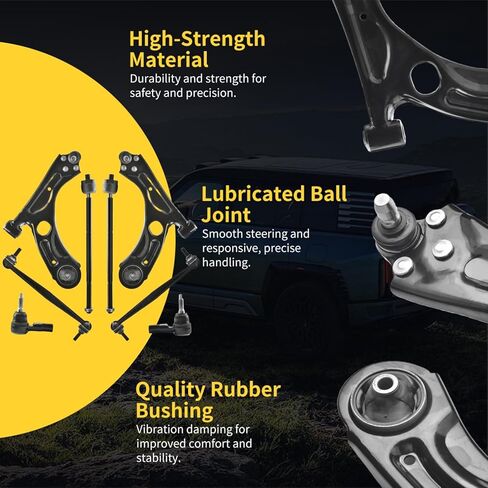 Front Lower Control Arm w/Ball Joint Fit for Chevy Sonic 1.4L 2012-2020 Sonic 1.8L 2012-2018 K622426 K622428 + 2 Tie Rod + 2 Sway Bar - 6 Set Suspension Kit in Kuwait