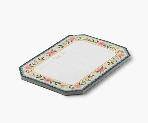 RIFLE PAPER CO. Weekly Desk Pad 52 Tear-Off Pages, 9.75" L x 6.75" W, Doubles as a Mouse Pad, Helps You Map Out Your Week for a Whole Year, Printed in Full Color, Aster in Saudi Arabia