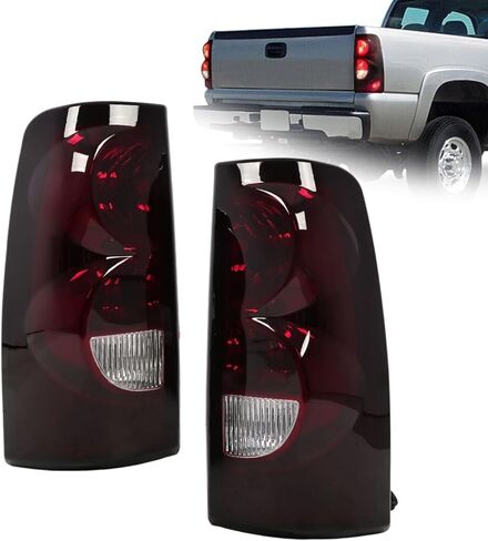 Pair Smoked Red Tail Light Compatible with Silverado 1500 2500 3500 Pickup 2003-2006 w/Bulbs & Wire Harness Rear Brake Light Assembly Taillamp GM2800174 GM2800161 in Saudi Arabia