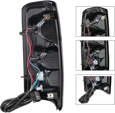 Pair Smoked Red Tail Light Compatible with Silverado 1500 2500 3500 Pickup 2003-2006 w/Bulbs & Wire Harness Rear Brake Light Assembly Taillamp GM2800174 GM2800161 in Saudi Arabia