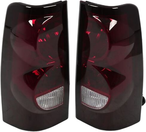 Pair Smoked Red Tail Light Compatible with Silverado 1500 2500 3500 Pickup 2003-2006 w/Bulbs & Wire Harness Rear Brake Light Assembly Taillamp GM2800174 GM2800161 in Saudi Arabia