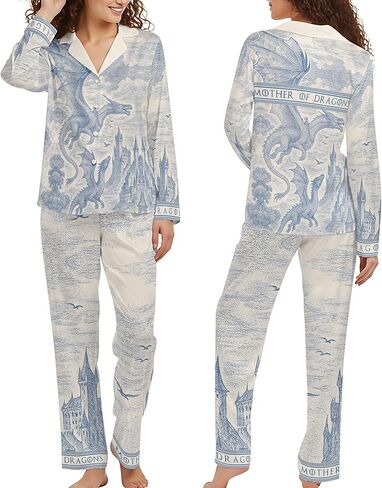 DREAMY SLEEPWEAR & LINGERIE Pajamas Set For Women - Cozy Loungewear Long Sleeve Top and Pants Nightwear in Saudi Arabia