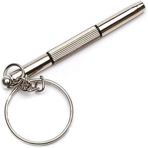 Portable 3in1 Screwdriver Keychain With Flat Head, Cross, And Star Nut Drivers For Eyeglass, Watch, And Phone Repair, Made Of Stainless Steel Material in Saudi Arabia