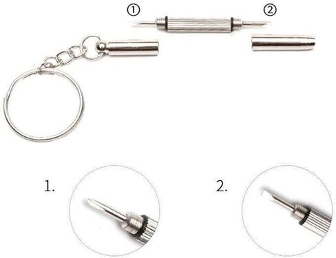 Portable 3in1 Screwdriver Keychain With Flat Head, Cross, And Star Nut Drivers For Eyeglass, Watch, And Phone Repair, Made Of Stainless Steel Material in Saudi Arabia