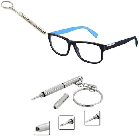 Portable 3in1 Screwdriver Keychain With Flat Head, Cross, And Star Nut Drivers For Eyeglass, Watch, And Phone Repair, Made Of Stainless Steel Material in Saudi Arabia