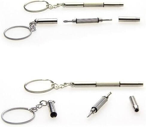 Portable 3in1 Screwdriver Keychain With Flat Head, Cross, And Star Nut Drivers For Eyeglass, Watch, And Phone Repair, Made Of Stainless Steel Material in Saudi Arabia