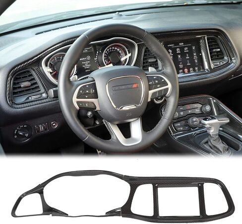 JeCar Center Console Dashboard Panel Trim Interior Decoration Accessories Compatible with Dodge Challenger 2015-2023, Red in Saudi Arabia