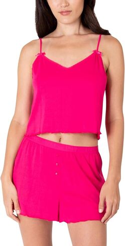 طقم بيجامة باريس هيلتون للسيدات بأكمام قصيرة وشورت مريح مكون من قطعتين in Kuwait