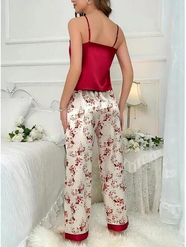Women's Pajama Sets Sleeveless Cami Top and Pants Sleepwear Nightwear Casual Soft Pjs Lounge Sets 2 Piece in Saudi Arabia