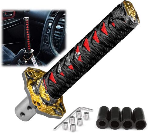 EZAUTO WRAP 10cm Gold Black Shift Knob Samurai Sword Alloy Katana with Adapter Universal in Saudi Arabia