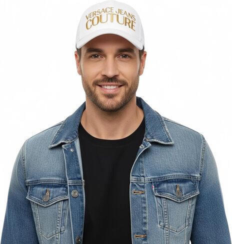 قبعة بيسبول VERSACE JEANS COUTURE باللون الأبيض/الذهبي in Saudi Arabia