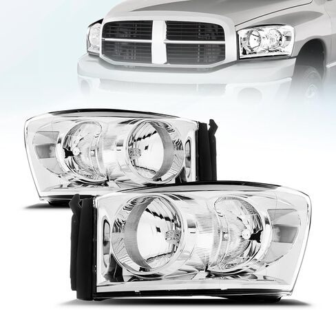 Front Headlight Assembly for 2006-2008 DODGE RAM 1500/2006-2009 DODGE RAM 2500, 3500 Pickup - Replacement Headlamp, Front Bumper Lights in Kuwait