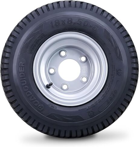 LIBRA Golf Cart Tire Wheel Assembly 18X8.50-8 4-Ply with 5X4.5" PCD Silver Rim in Saudi Arabia