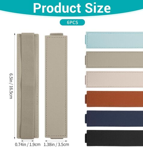 6 قطع من حامل أقلام المجلات، حامل أقلام مرن لأجهزة الكمبيوتر المحمول المصنوعة من جلد البولي يوريثان وحافظة أقلام وحافظة أقلام لمجلة المخططين ودفاتر الملاحظات والكتب، أسود/بني/رمادي/بيج أزرق فاتح/رمادي داكن in Kuwait