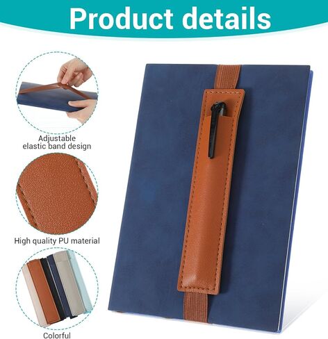 6 قطع من حامل أقلام المجلات، حامل أقلام مرن لأجهزة الكمبيوتر المحمول المصنوعة من جلد البولي يوريثان وحافظة أقلام وحافظة أقلام لمجلة المخططين ودفاتر الملاحظات والكتب، أسود/بني/رمادي/بيج أزرق فاتح/رمادي داكن in Kuwait