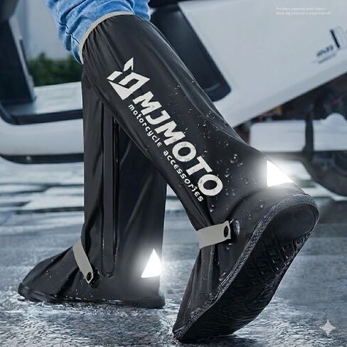 High Tube Motorcycle Rain Shoe Covers Creative Waterproof Reusable Motorcycle Cycling Bike Rain Boot Rainproof Shoes Cover (X-Large) in Kuwait